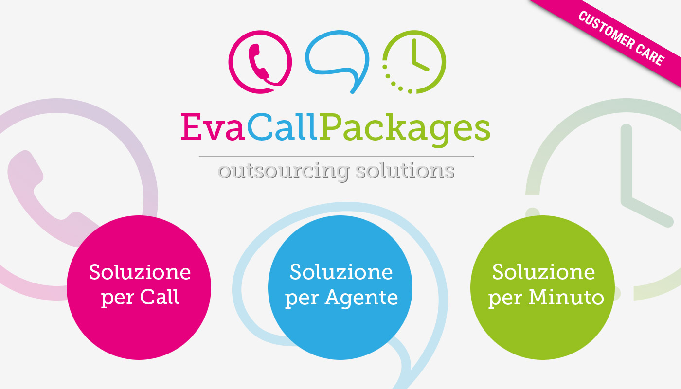 Eva Call Packages, pacchetti Customer Care (soluzione per agente, per minuto, per chiamata)